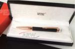 Perfect Replica Montblanc Rose Gold Clip Black Ballpoint Special Edition Best Pen